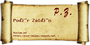 Poór Zalán névjegykártya